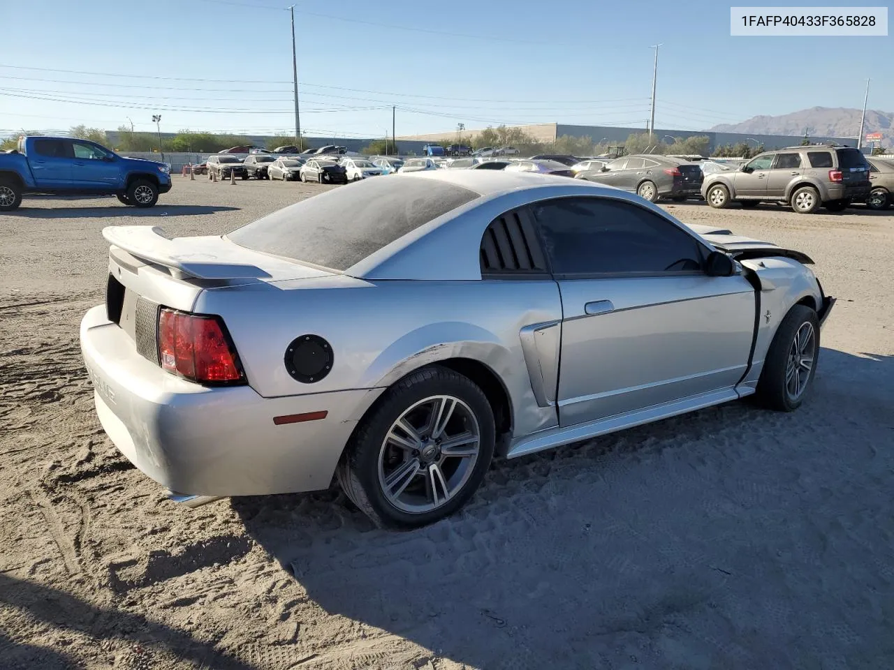 2003 Ford Mustang VIN: 1FAFP40433F365828 Lot: 75962574