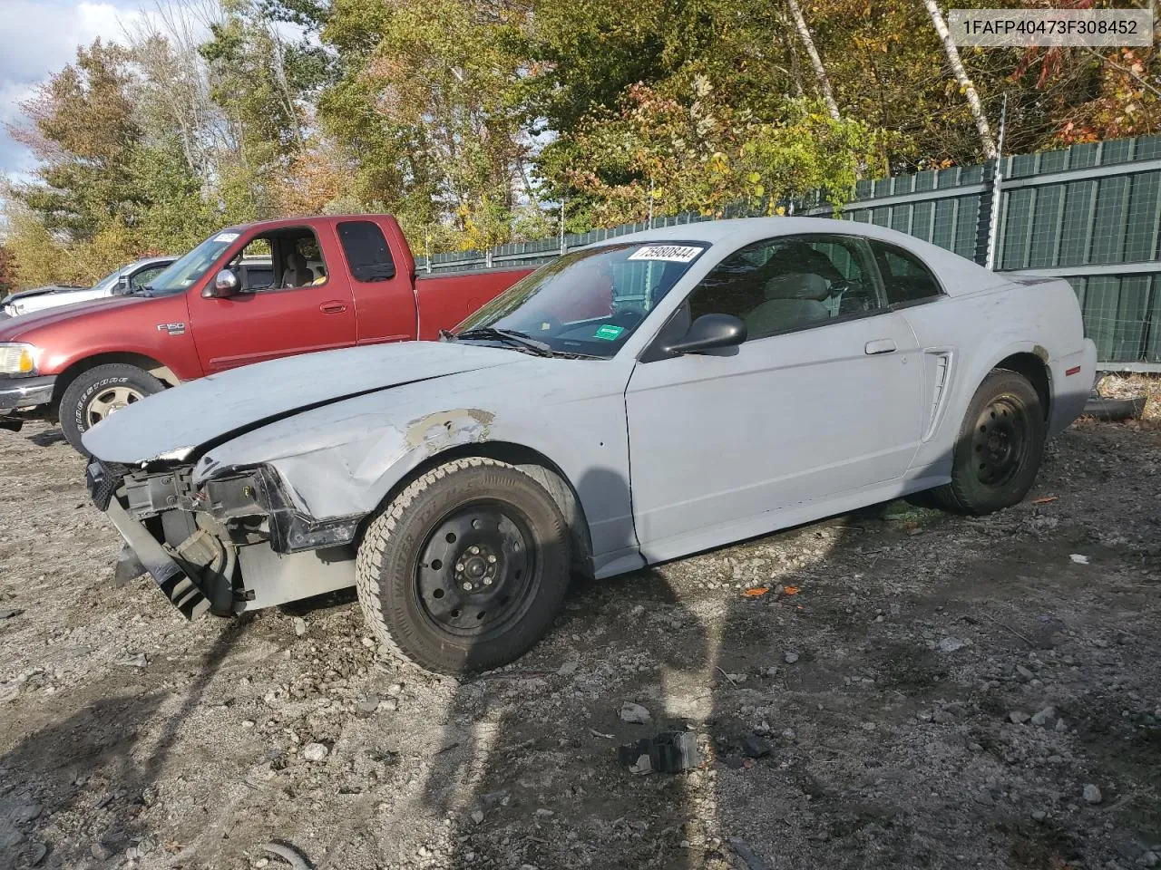 2003 Ford Mustang VIN: 1FAFP40473F308452 Lot: 75980844