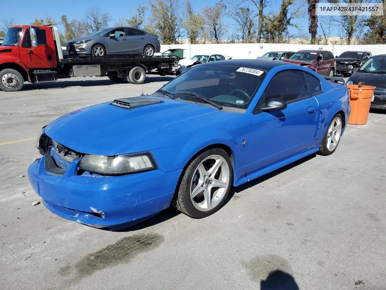 2003 Ford Mustang Mach I VIN: 1FAFP42R43F421557 Lot: 76728304