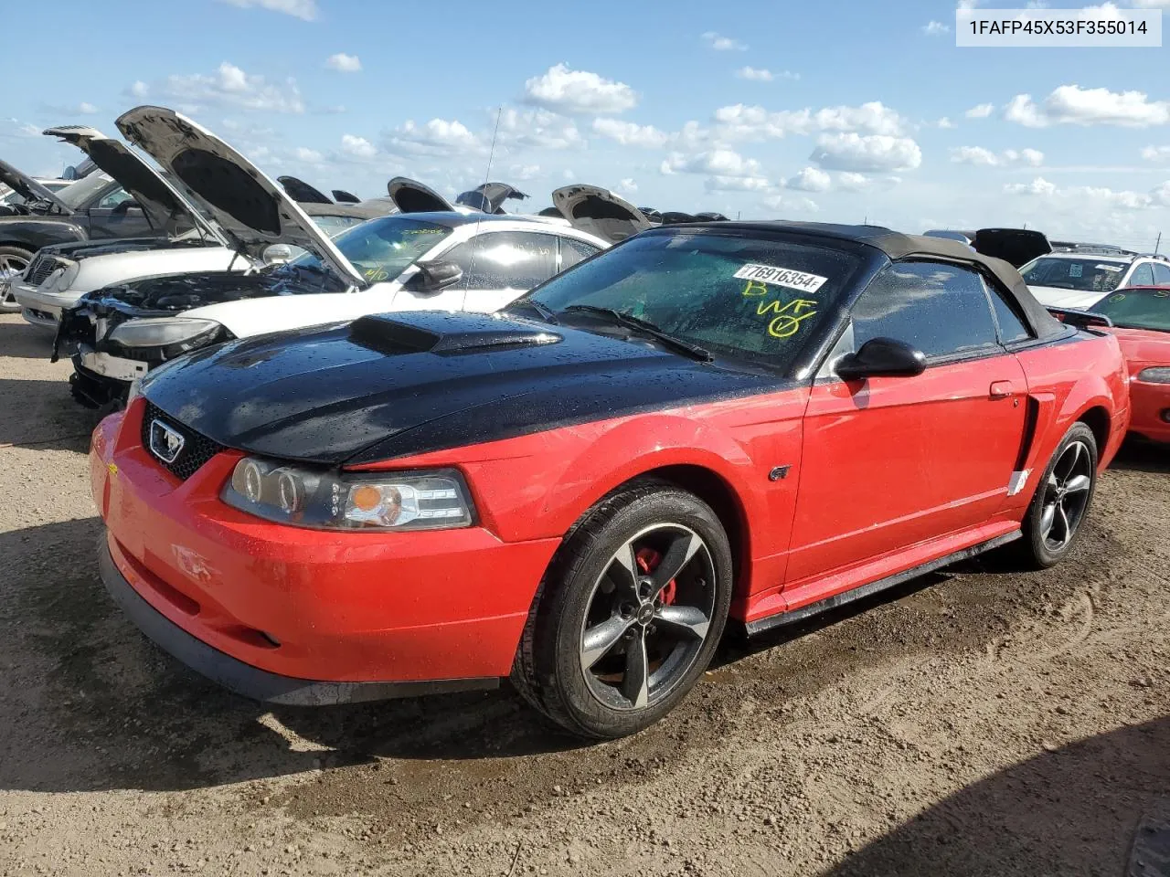 2003 Ford Mustang Gt VIN: 1FAFP45X53F355014 Lot: 76916354