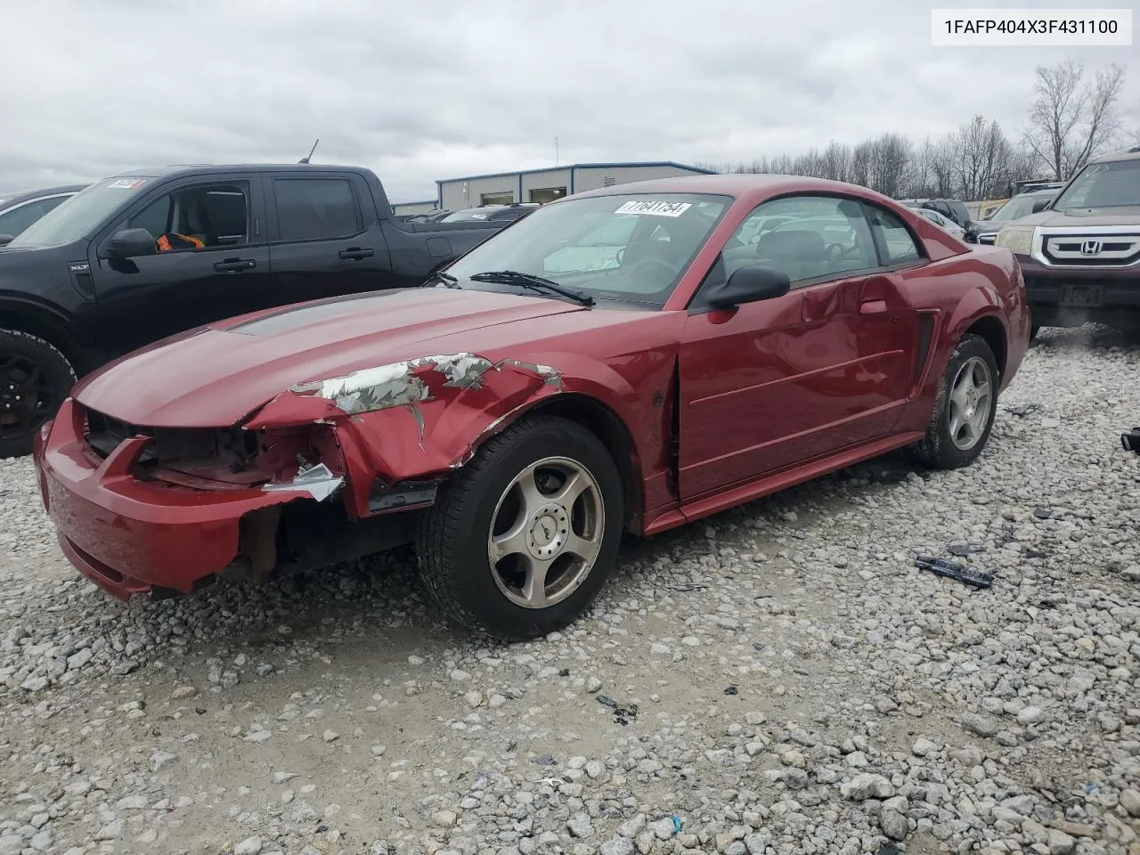 2003 Ford Mustang VIN: 1FAFP404X3F431100 Lot: 77641754