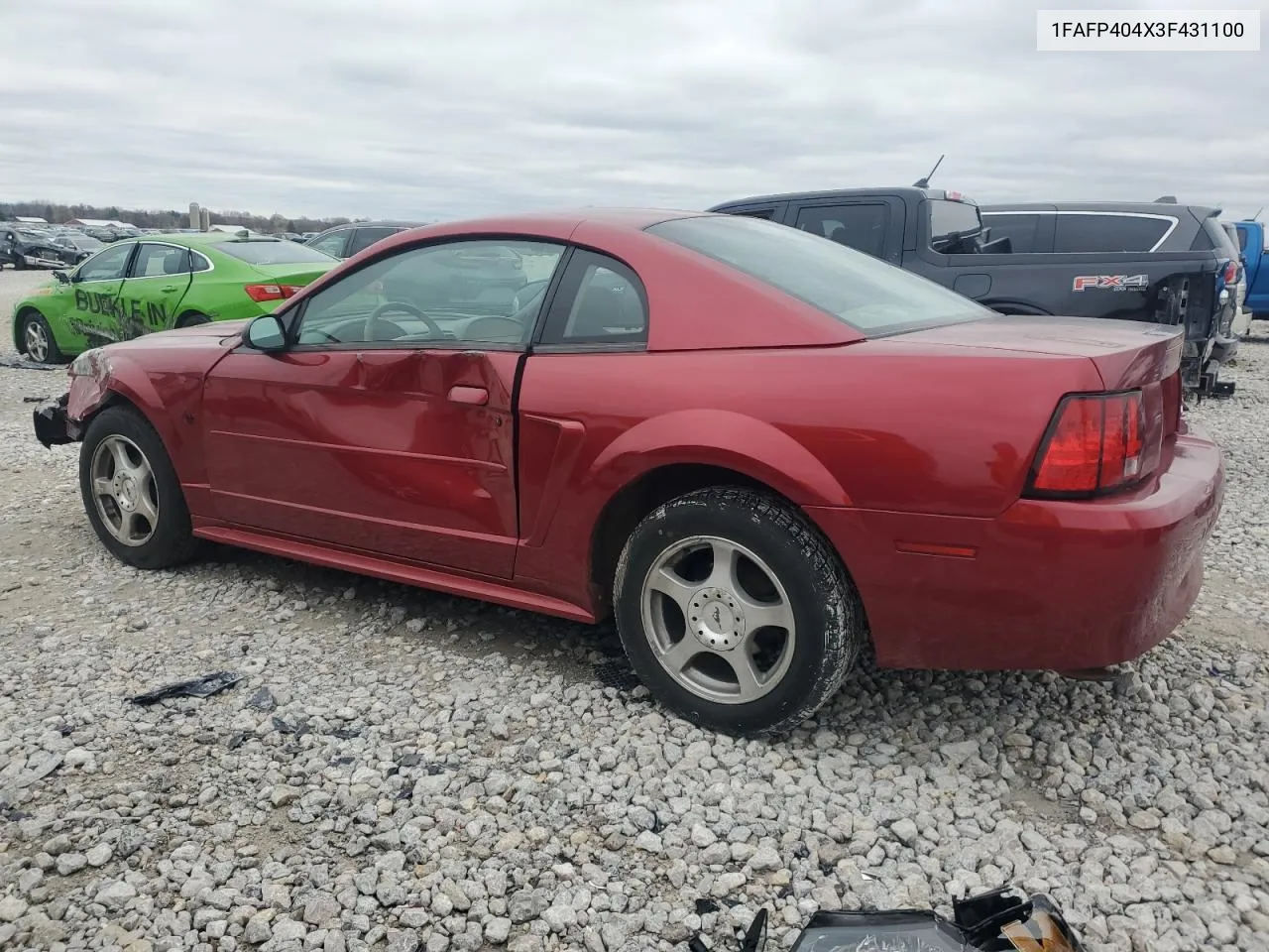 2003 Ford Mustang VIN: 1FAFP404X3F431100 Lot: 77641754