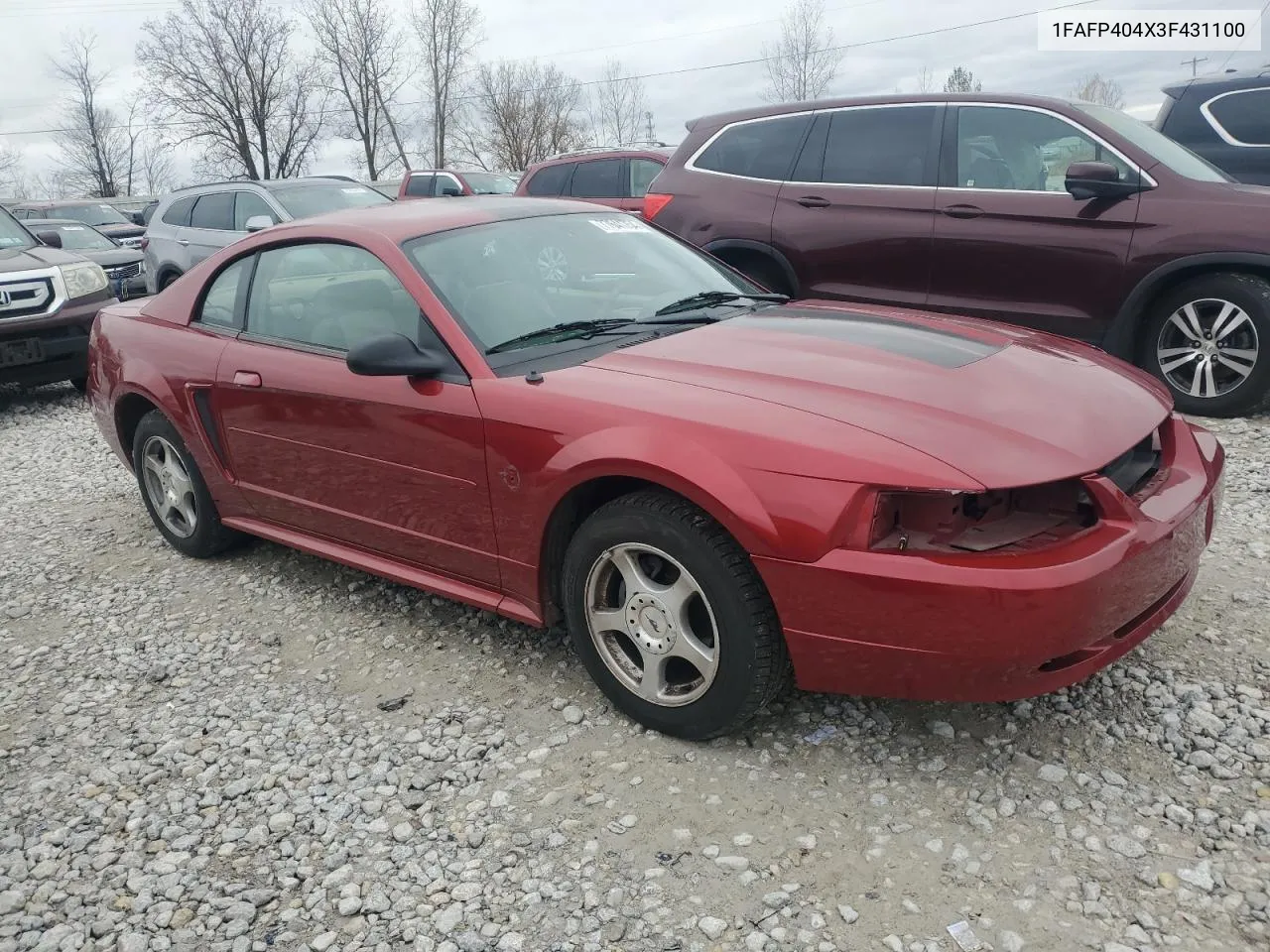 2003 Ford Mustang VIN: 1FAFP404X3F431100 Lot: 77641754