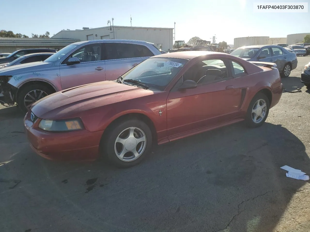 2003 Ford Mustang VIN: 1FAFP40403F303870 Lot: 77885234