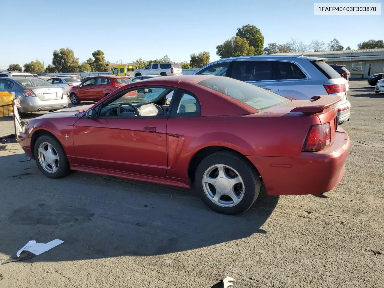 2003 Ford Mustang VIN: 1FAFP40403F303870 Lot: 77885234