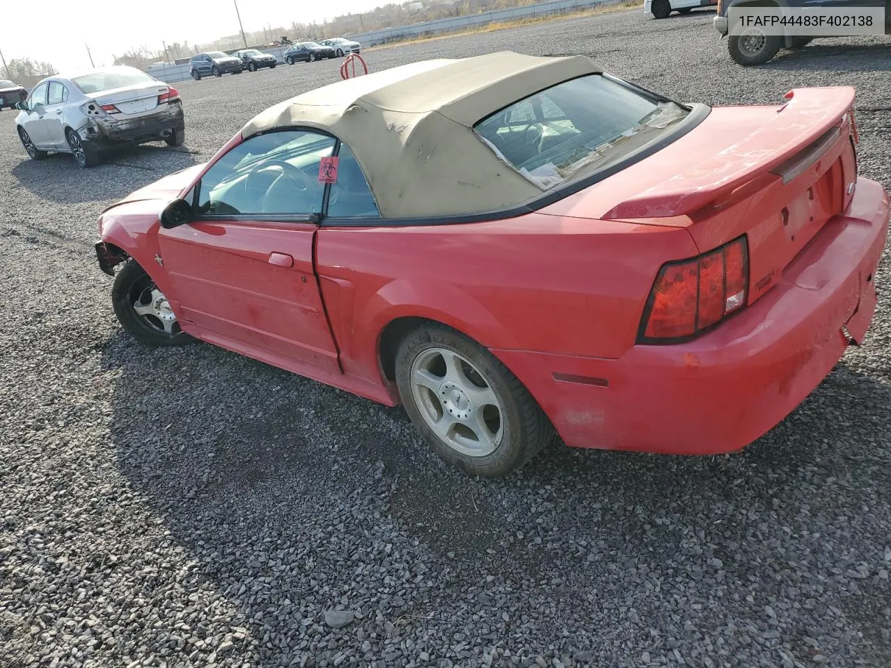 2003 Ford Mustang VIN: 1FAFP44483F402138 Lot: 77937624