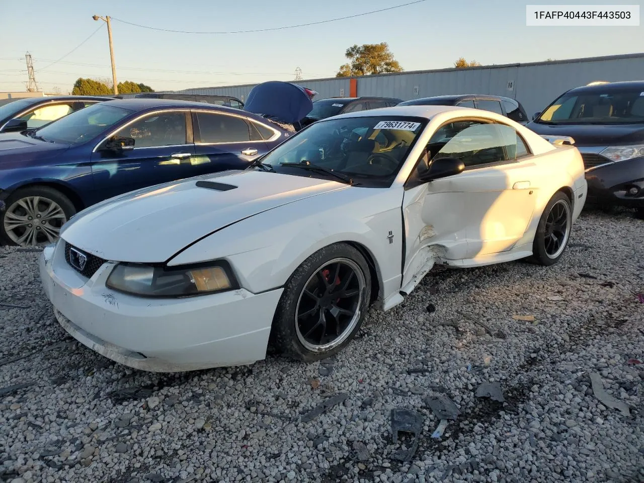 2003 Ford Mustang VIN: 1FAFP40443F443503 Lot: 79631774