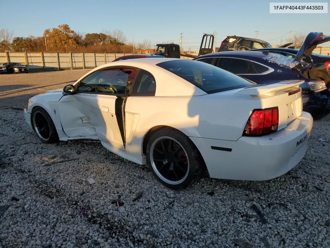 2003 Ford Mustang VIN: 1FAFP40443F443503 Lot: 79631774