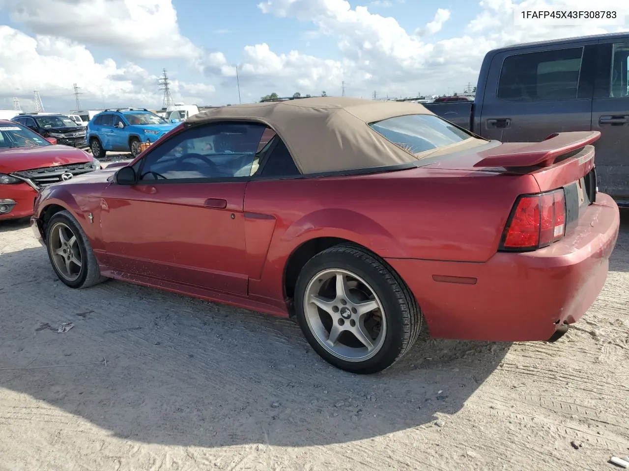 2003 Ford Mustang Gt VIN: 1FAFP45X43F308783 Lot: 80247554