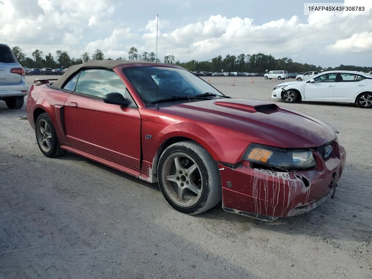 2003 Ford Mustang Gt VIN: 1FAFP45X43F308783 Lot: 80247554