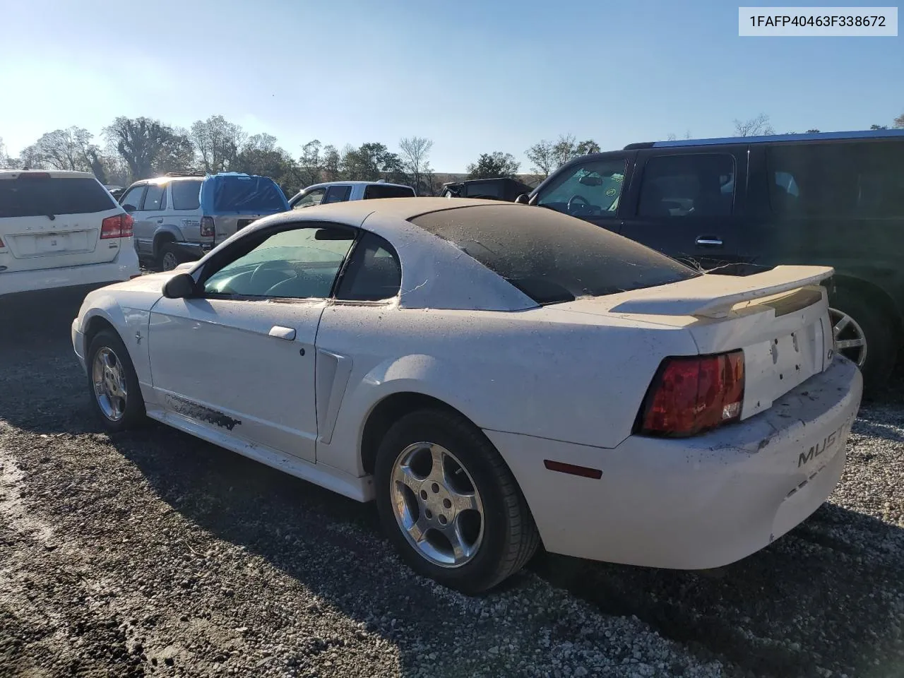 2003 Ford Mustang VIN: 1FAFP40463F338672 Lot: 80372504