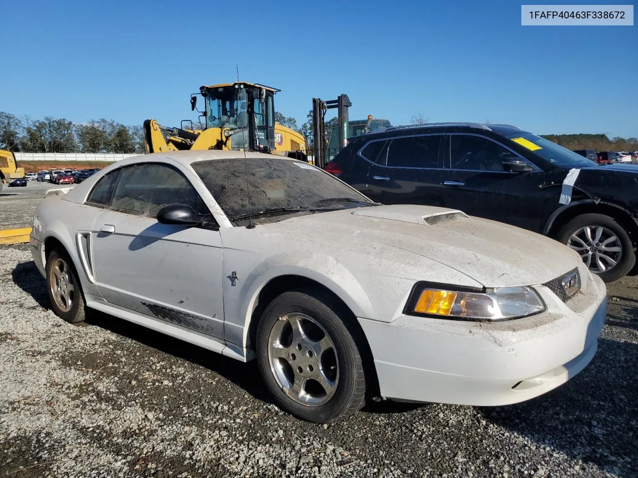 2003 Ford Mustang VIN: 1FAFP40463F338672 Lot: 80372504