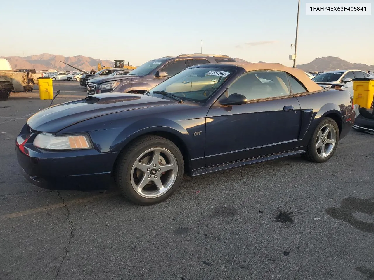 2003 Ford Mustang Gt VIN: 1FAFP45X63F405841 Lot: 80587664