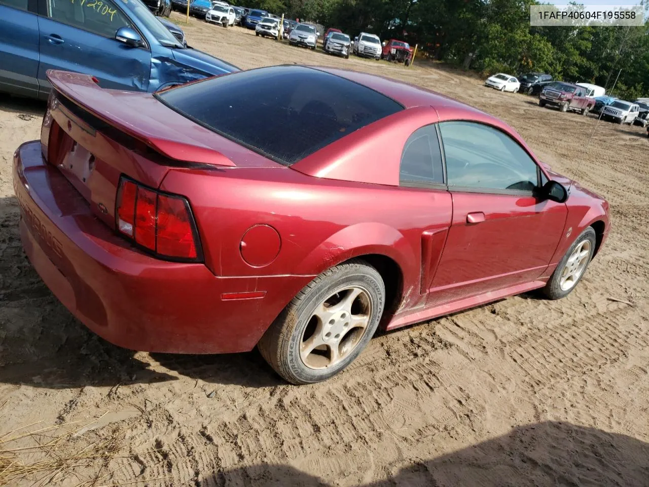 2004 Ford Mustang VIN: 1FAFP40604F195558 Lot: 69835714