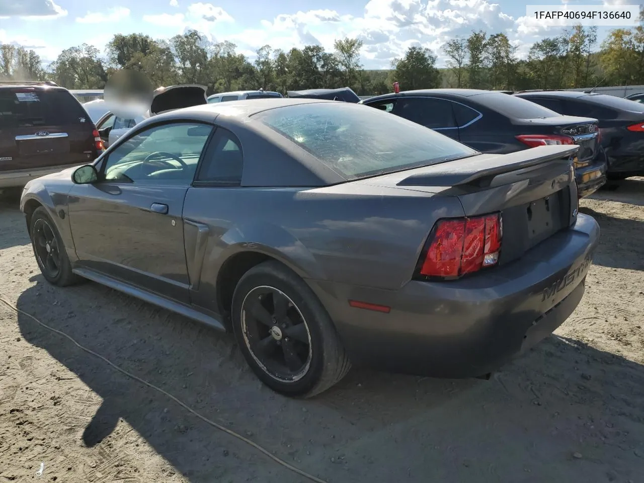 2004 Ford Mustang VIN: 1FAFP40694F136640 Lot: 74059894