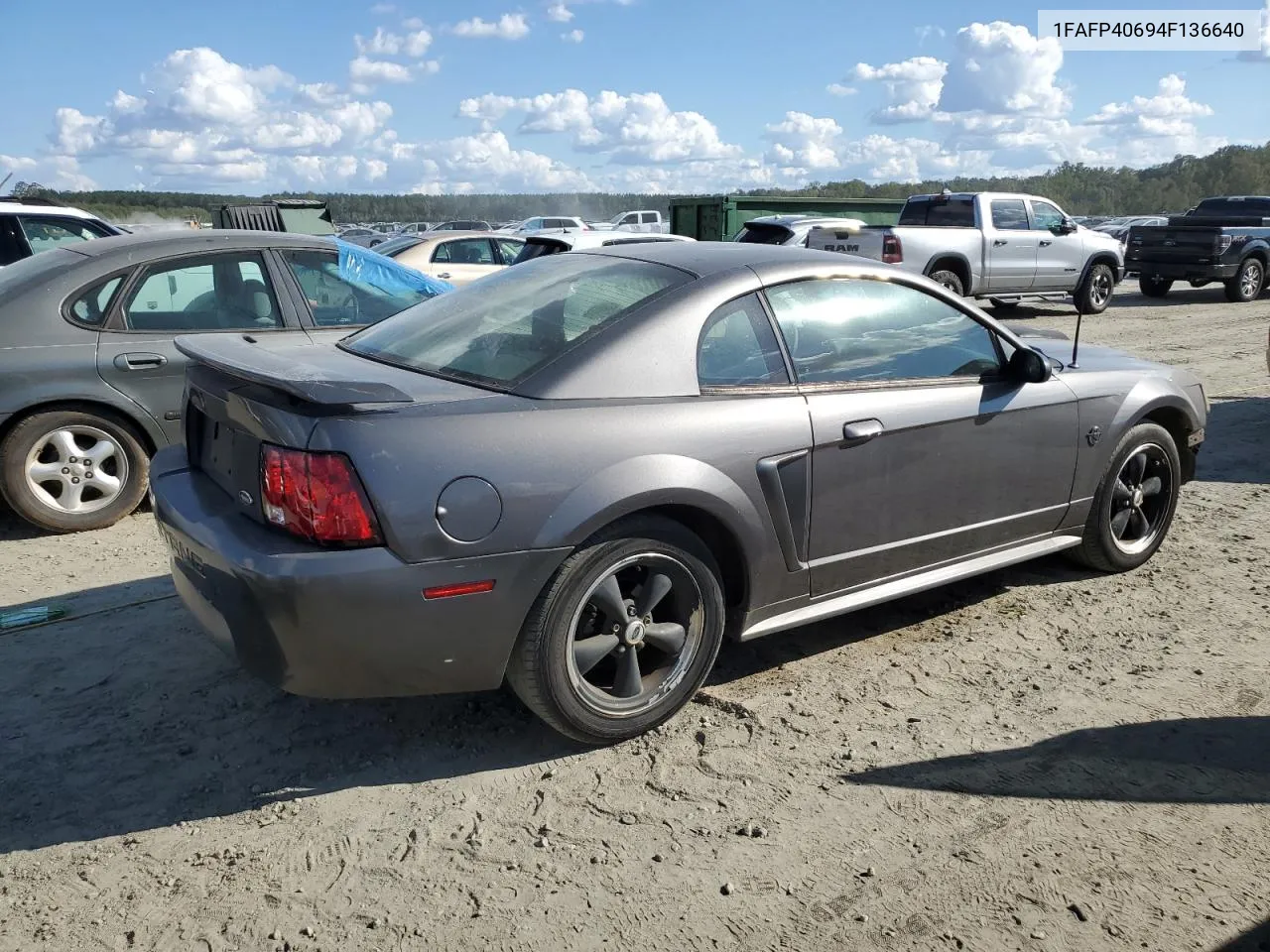 2004 Ford Mustang VIN: 1FAFP40694F136640 Lot: 74059894