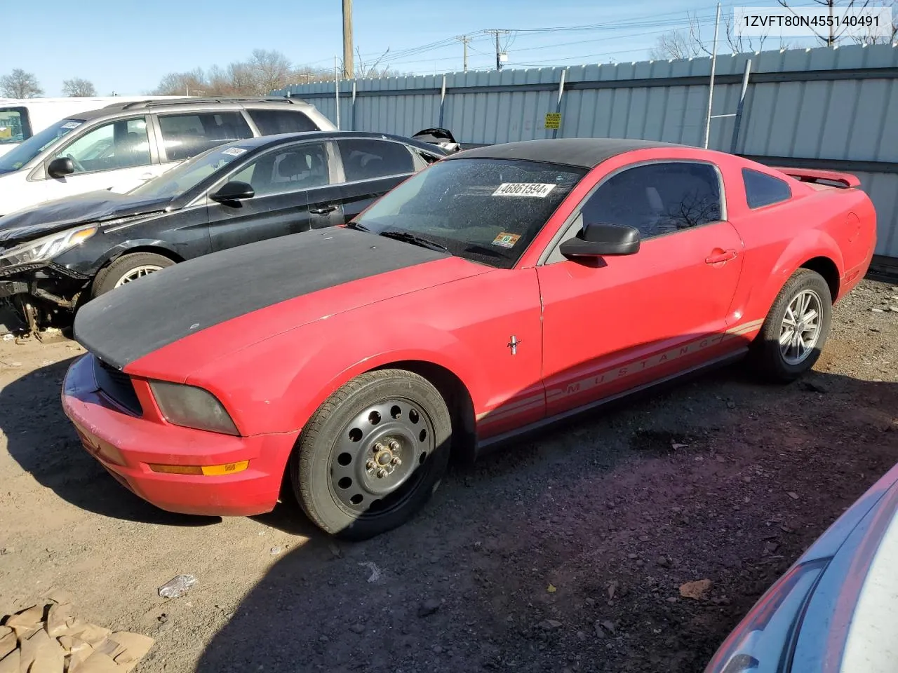 2005 Ford Mustang VIN: 1ZVFT80N455140491 Lot: 46861594