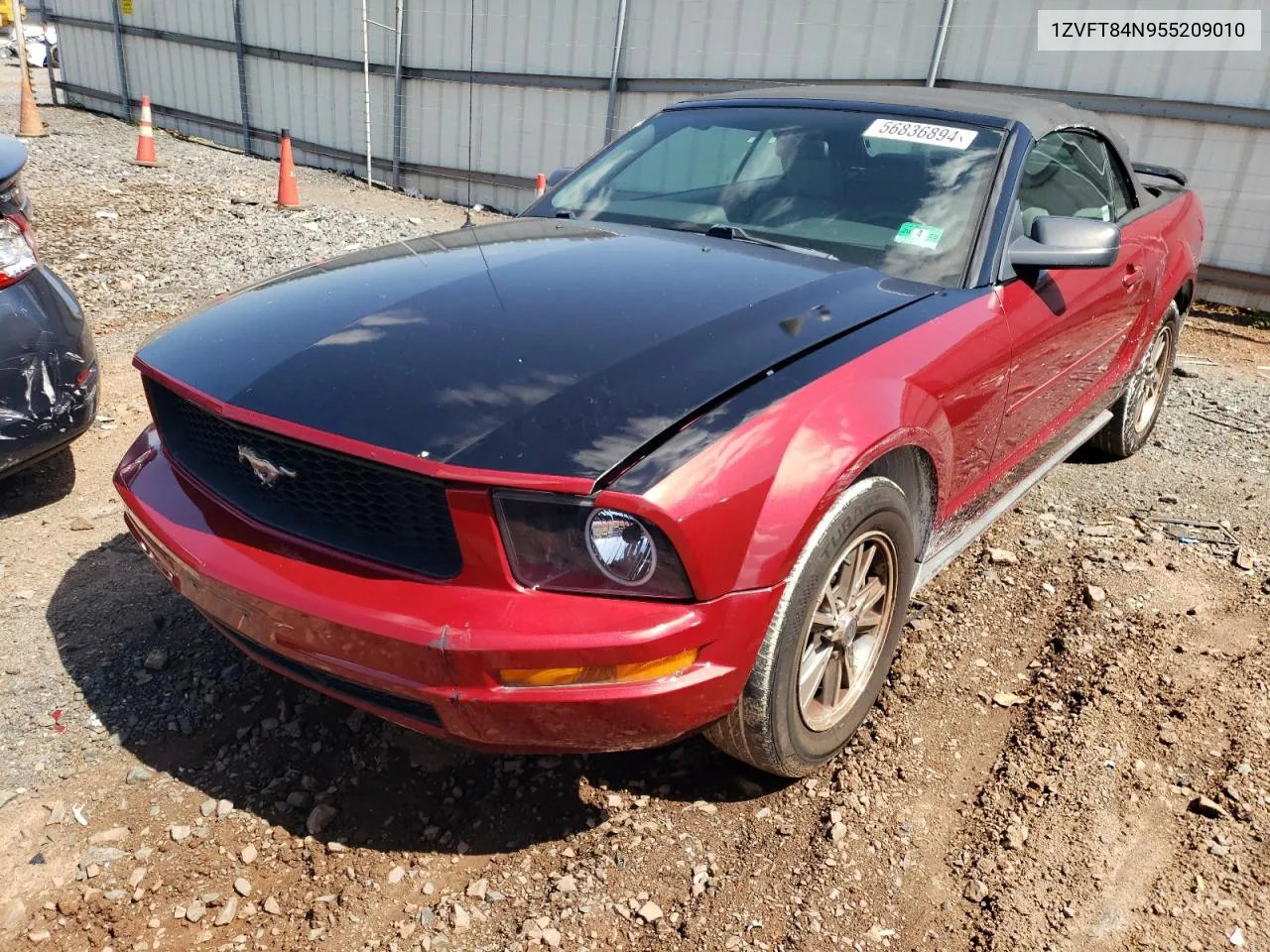 2005 Ford Mustang VIN: 1ZVFT84N955209010 Lot: 56836894