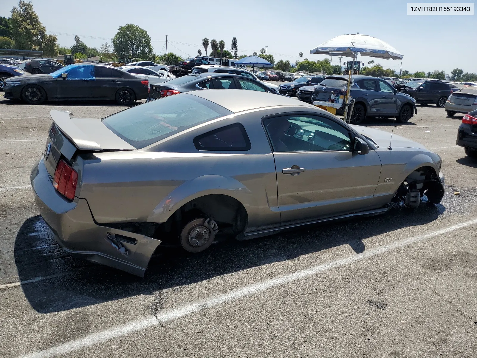 2005 Ford Mustang Gt VIN: 1ZVHT82H155193343 Lot: 66570684