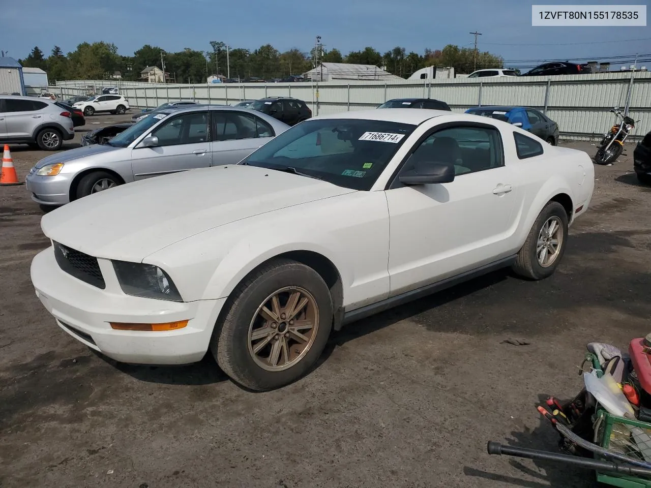 2005 Ford Mustang VIN: 1ZVFT80N155178535 Lot: 71686714