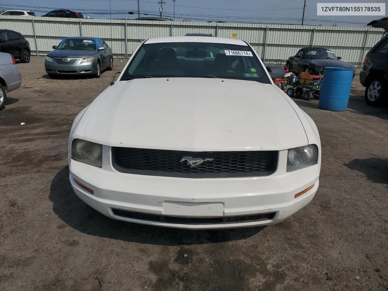 2005 Ford Mustang VIN: 1ZVFT80N155178535 Lot: 71686714