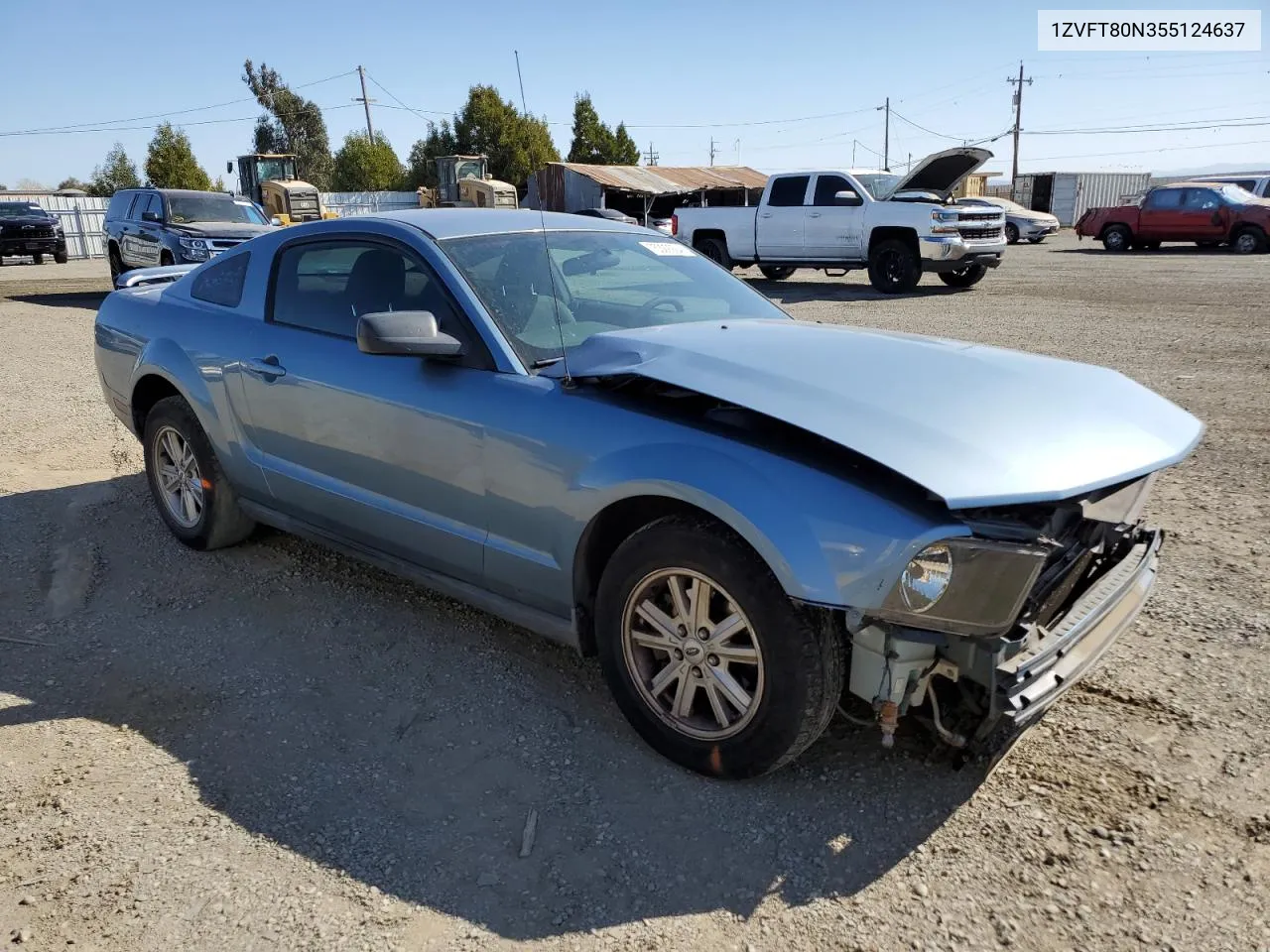 2005 Ford Mustang VIN: 1ZVFT80N355124637 Lot: 75329924