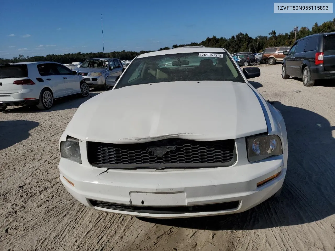 2005 Ford Mustang VIN: 1ZVFT80N955115893 Lot: 76986724