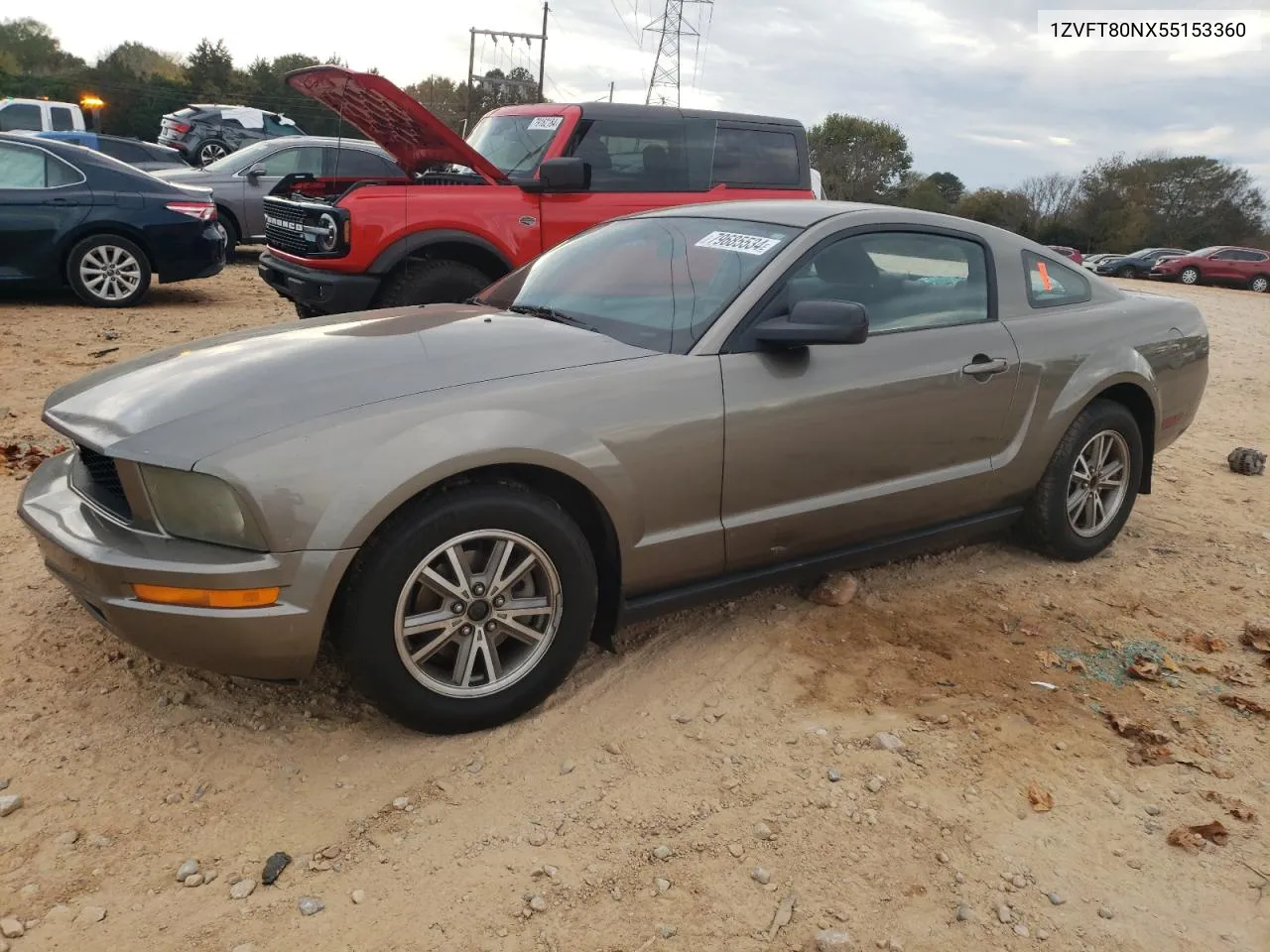 2005 Ford Mustang VIN: 1ZVFT80NX55153360 Lot: 79685534