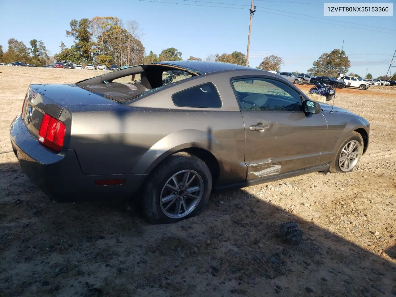 2005 Ford Mustang VIN: 1ZVFT80NX55153360 Lot: 79685534