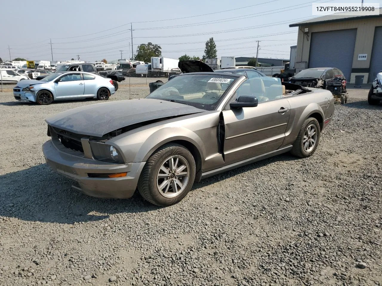 2005 Ford Mustang VIN: 1ZVFT84N955219908 Lot: 80118564