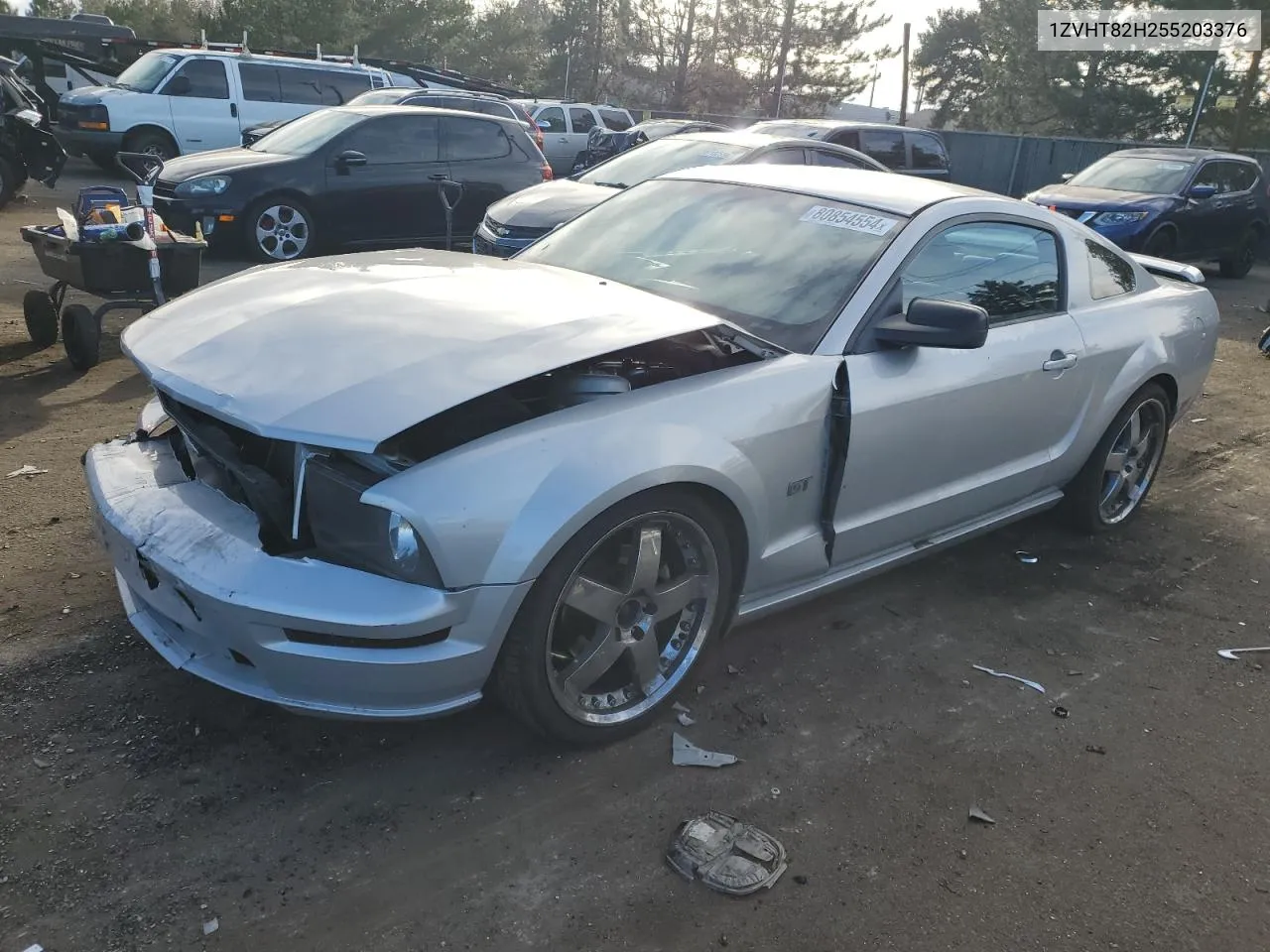 2005 Ford Mustang Gt VIN: 1ZVHT82H255203376 Lot: 80854554