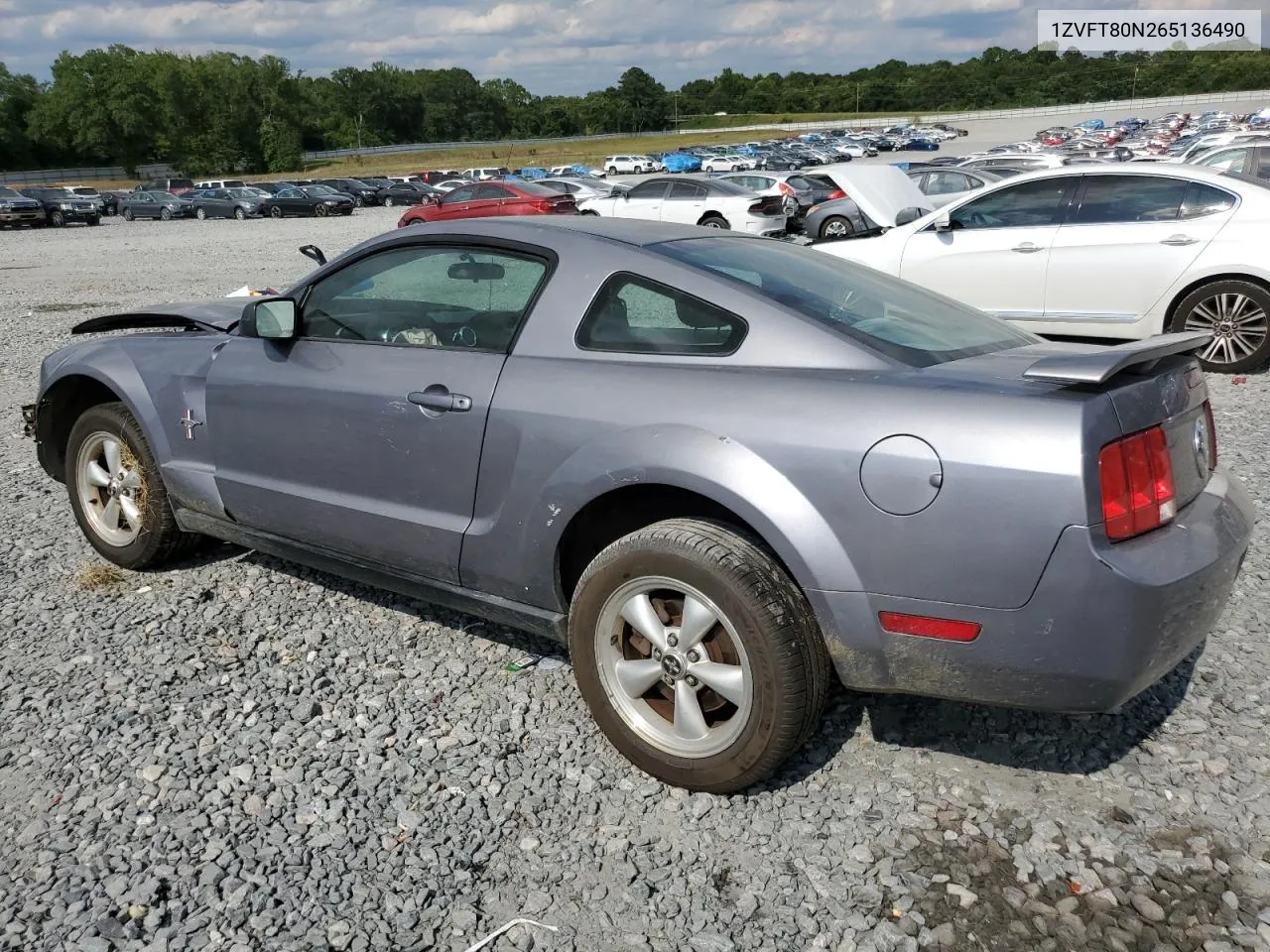 2006 Ford Mustang VIN: 1ZVFT80N265136490 Lot: 69305244