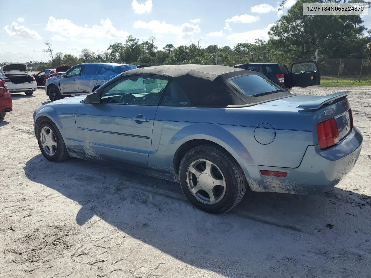 2006 Ford Mustang VIN: 1ZVFT84N065224870 Lot: 75928284