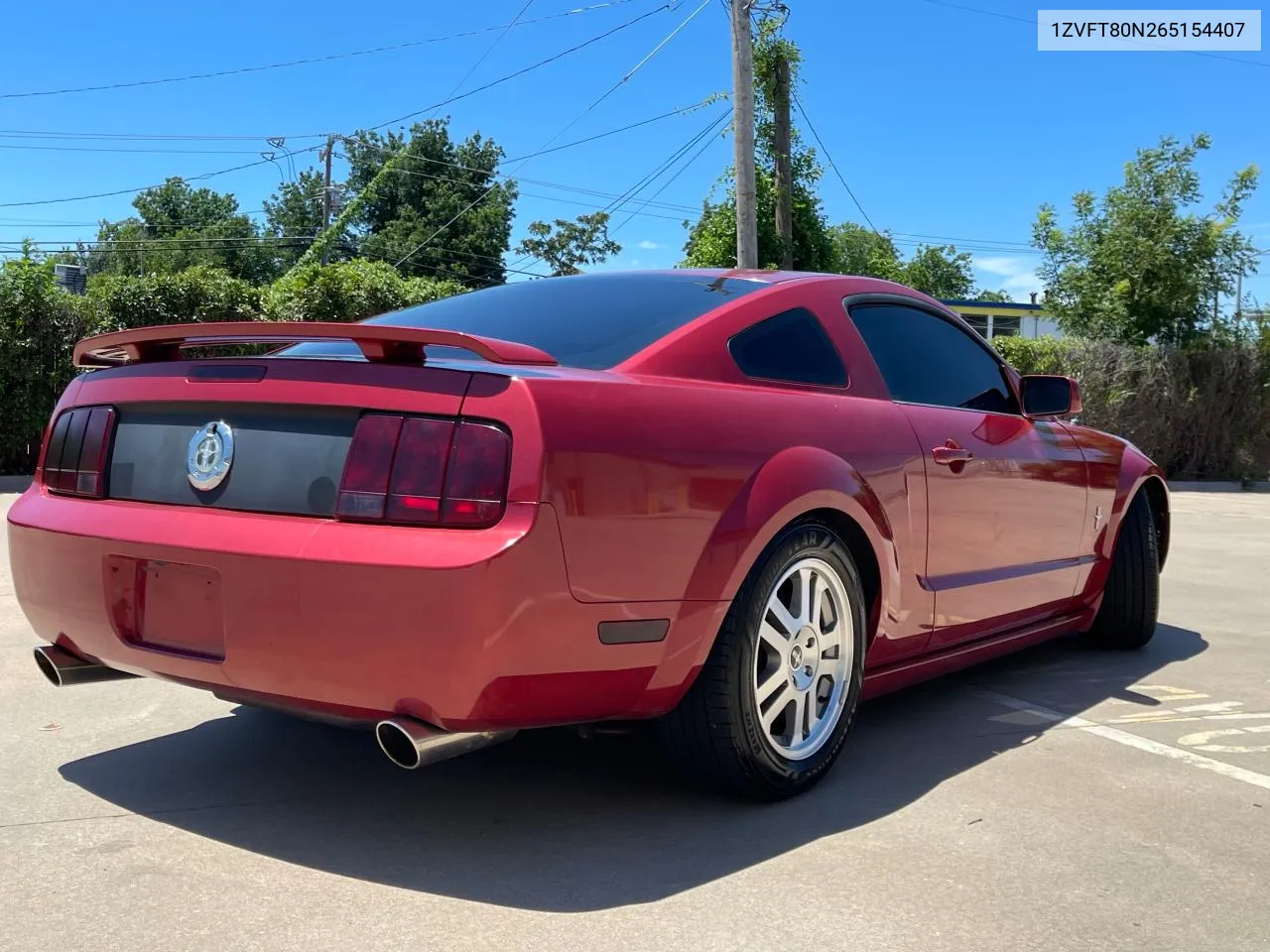 2006 Ford Mustang VIN: 1ZVFT80N265154407 Lot: 76563084