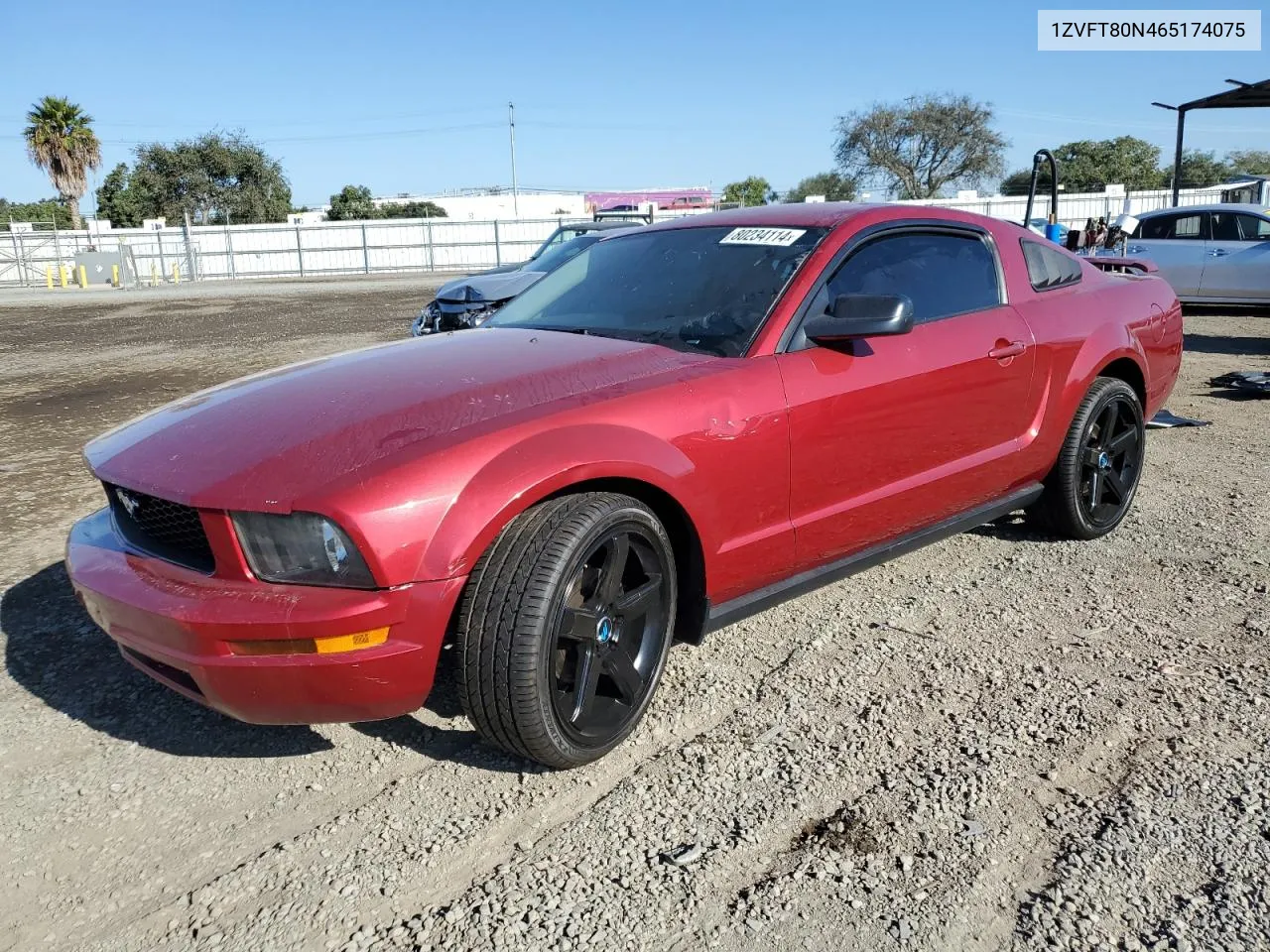 2006 Ford Mustang VIN: 1ZVFT80N465174075 Lot: 80234114