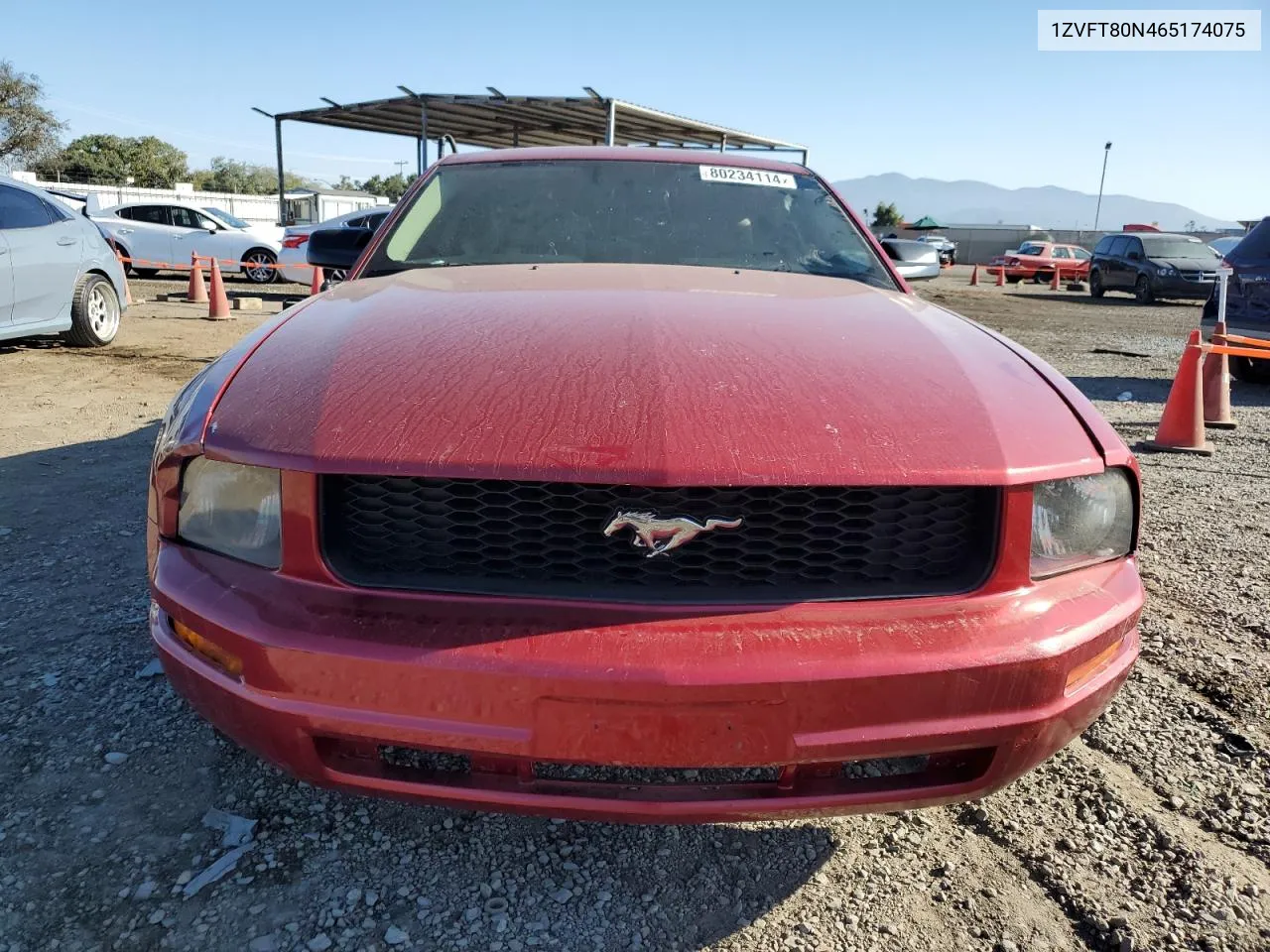 2006 Ford Mustang VIN: 1ZVFT80N465174075 Lot: 80234114