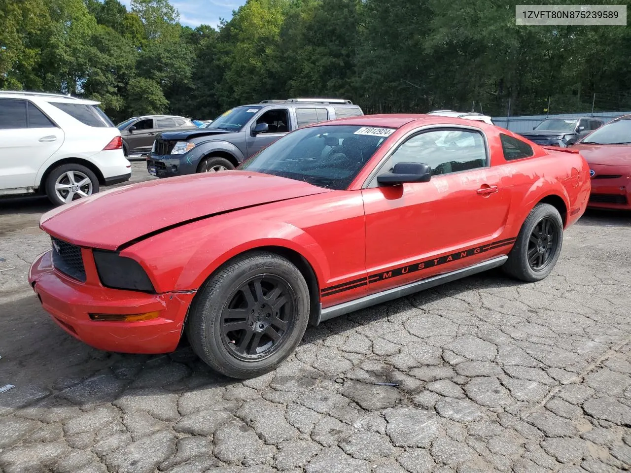 2007 Ford Mustang VIN: 1ZVFT80N875239589 Lot: 71012924