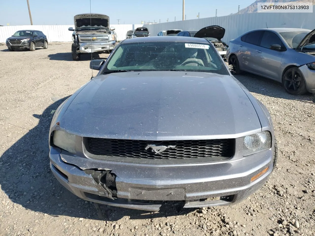 2007 Ford Mustang VIN: 1ZVFT80N875313903 Lot: 72089004