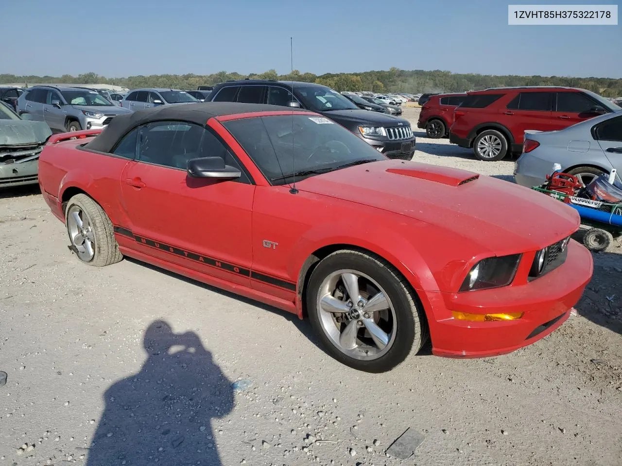 2007 Ford Mustang Gt VIN: 1ZVHT85H375322178 Lot: 75208154