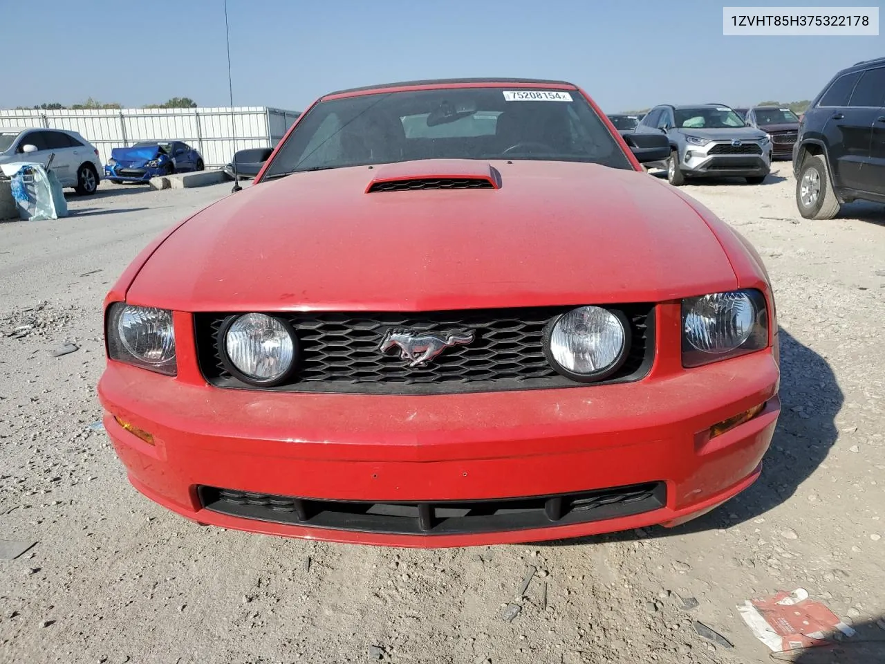 2007 Ford Mustang Gt VIN: 1ZVHT85H375322178 Lot: 75208154