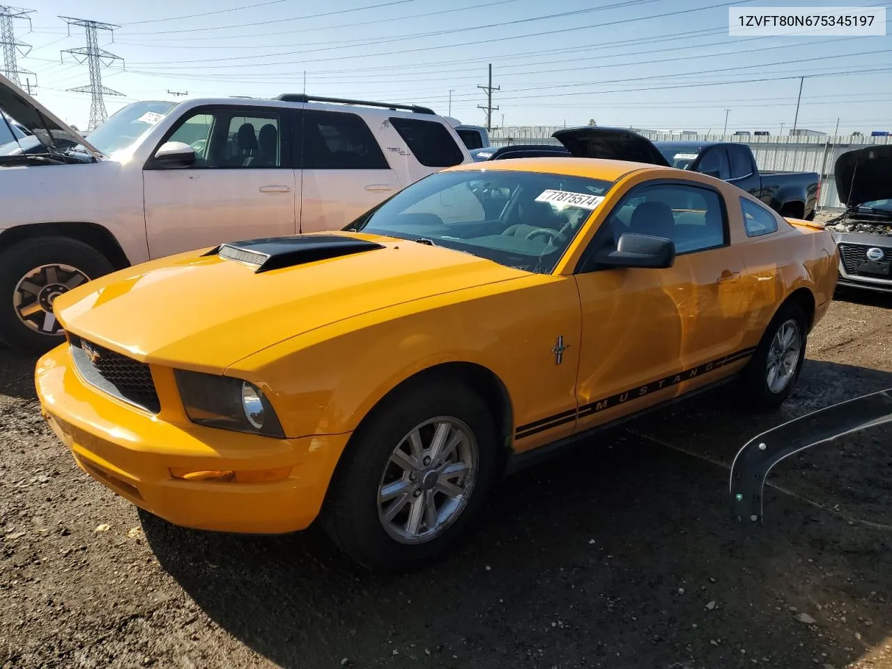 2007 Ford Mustang VIN: 1ZVFT80N675345197 Lot: 77875574