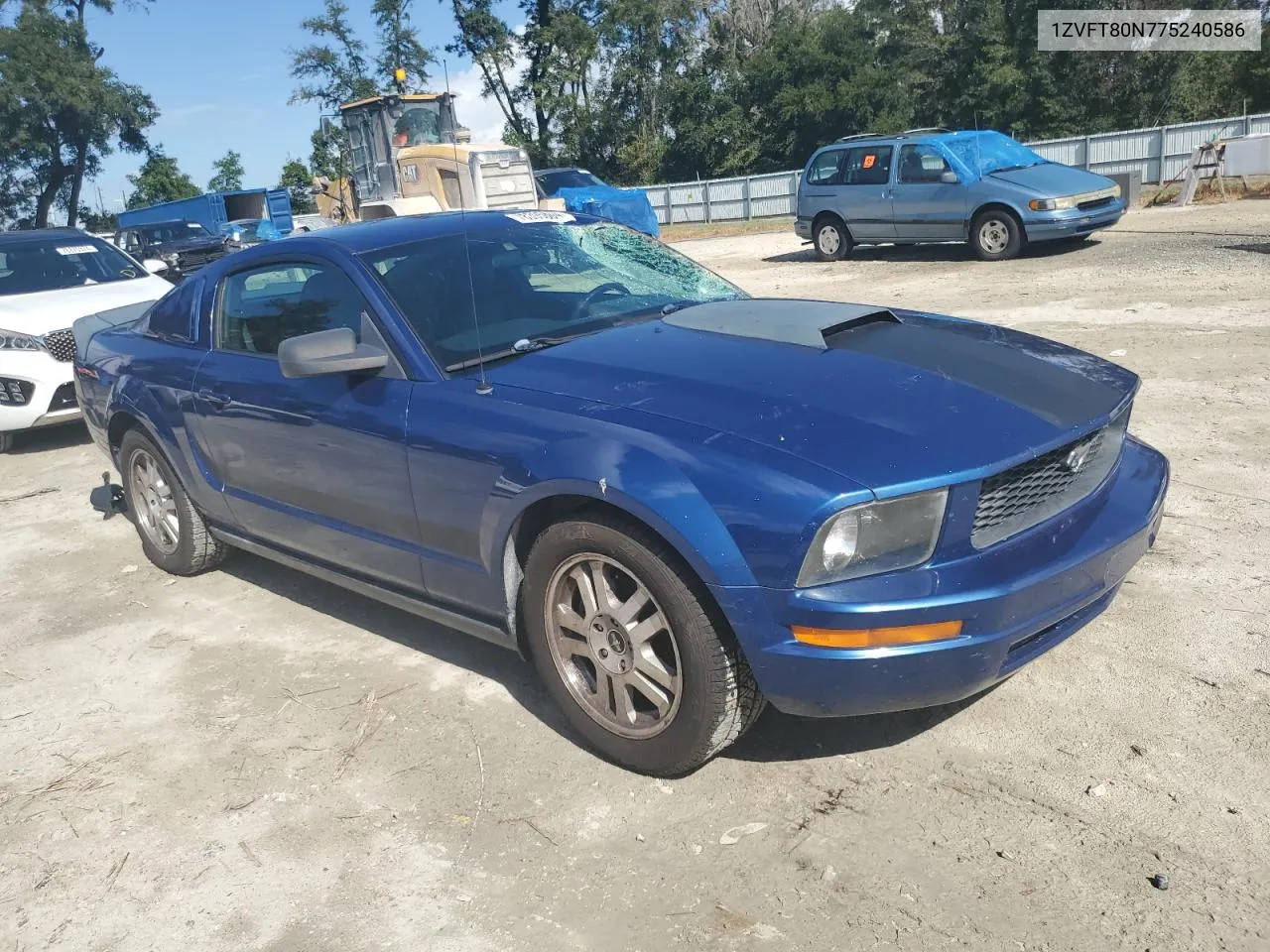 2007 Ford Mustang VIN: 1ZVFT80N775240586 Lot: 78395604