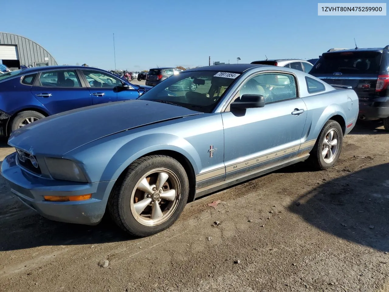 2007 Ford Mustang VIN: 1ZVHT80N475259900 Lot: 78911854