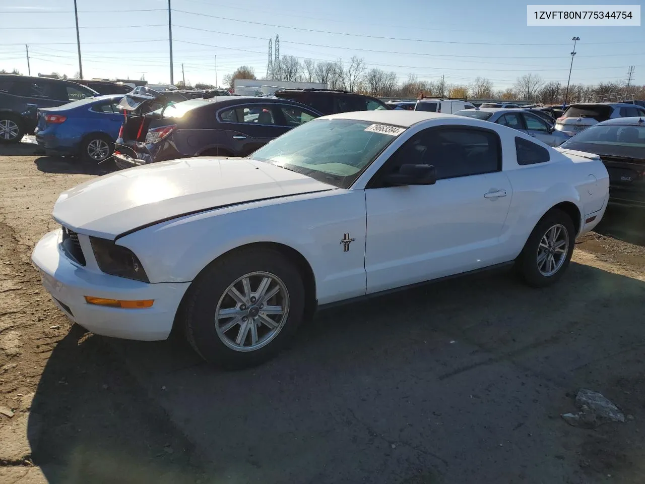 2007 Ford Mustang VIN: 1ZVFT80N775344754 Lot: 79663394