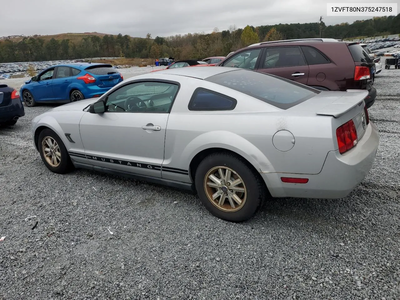 2007 Ford Mustang VIN: 1ZVFT80N375247518 Lot: 80724194