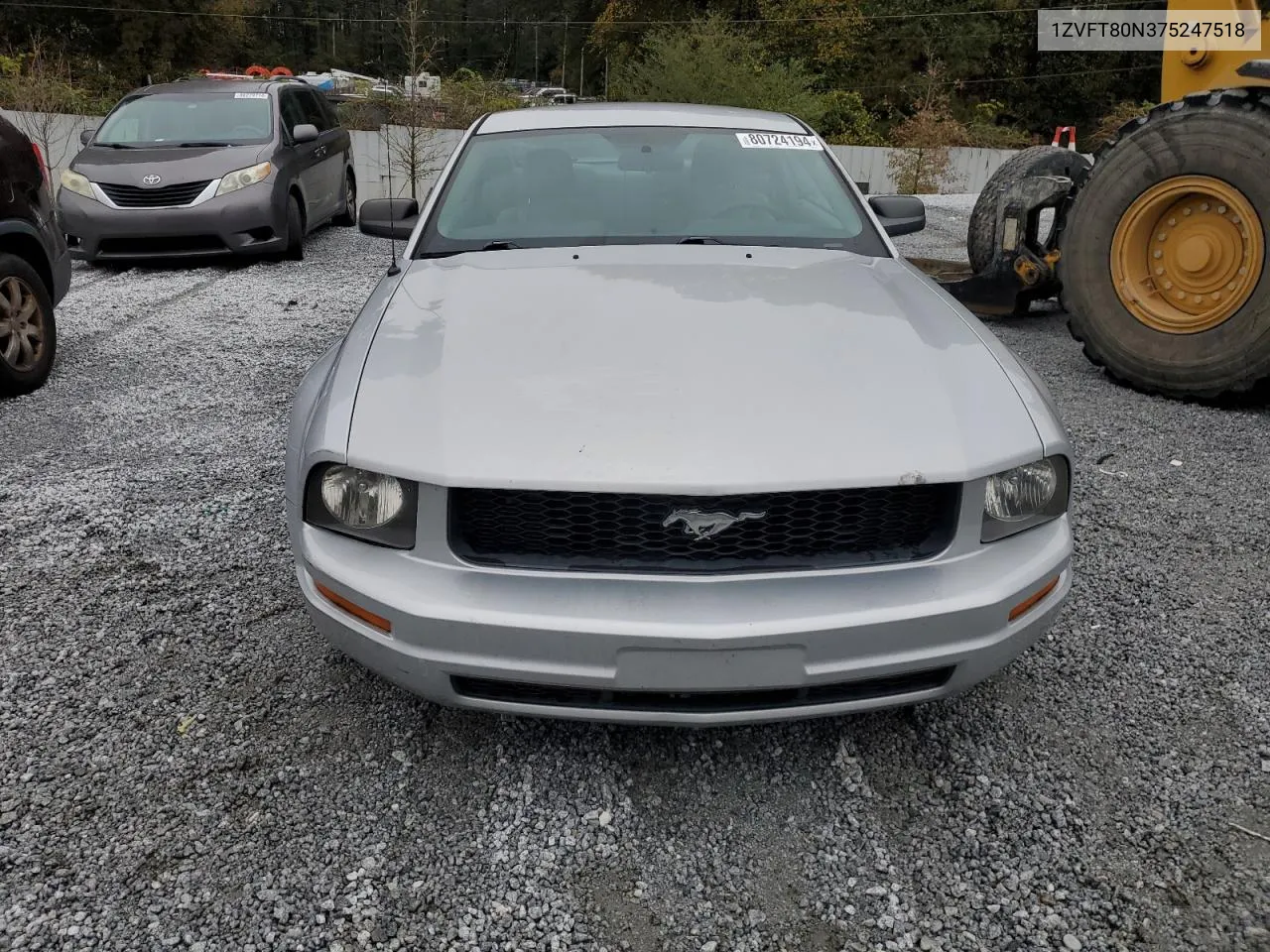 2007 Ford Mustang VIN: 1ZVFT80N375247518 Lot: 80724194