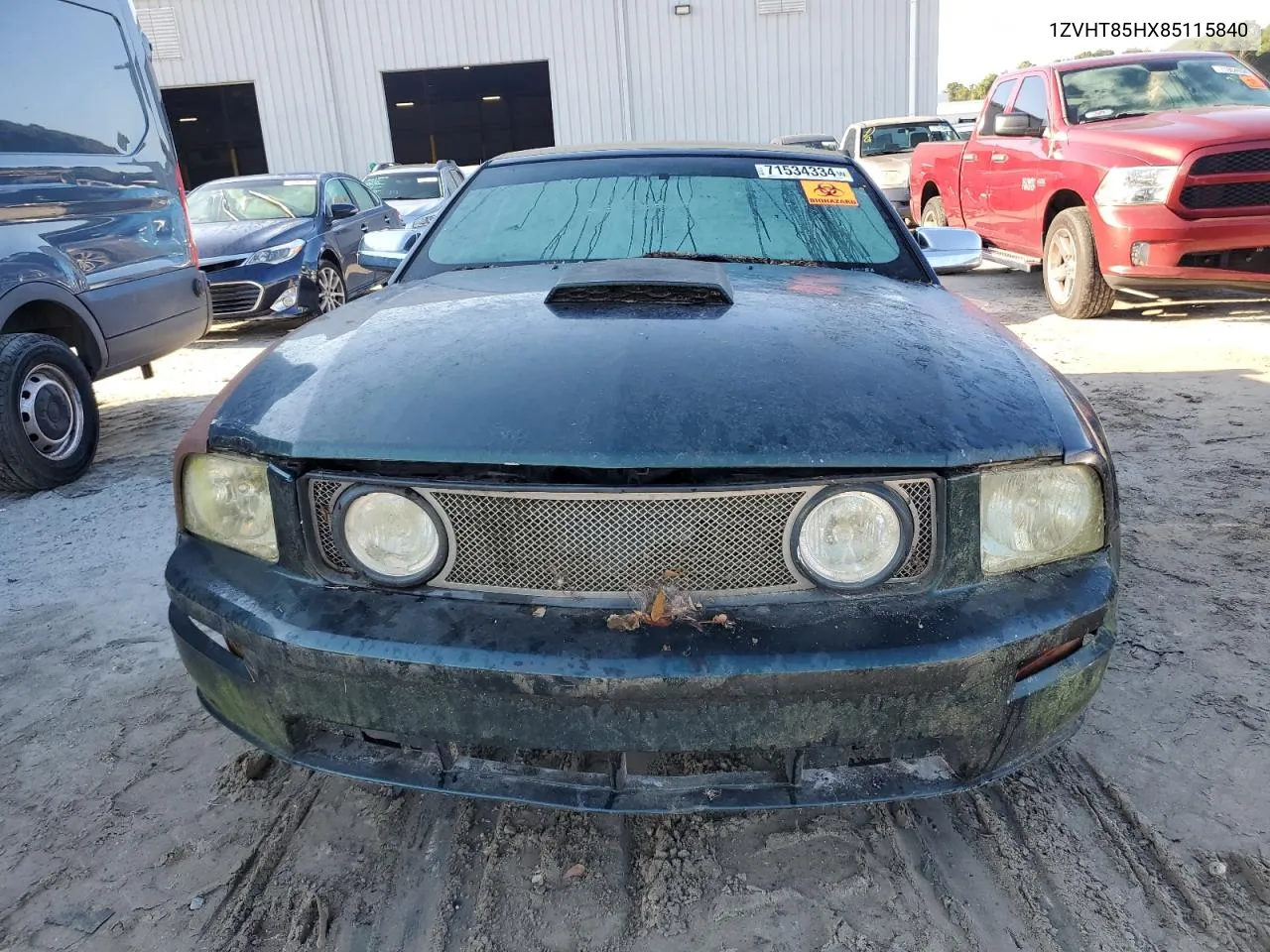 2008 Ford Mustang Gt VIN: 1ZVHT85HX85115840 Lot: 71534334