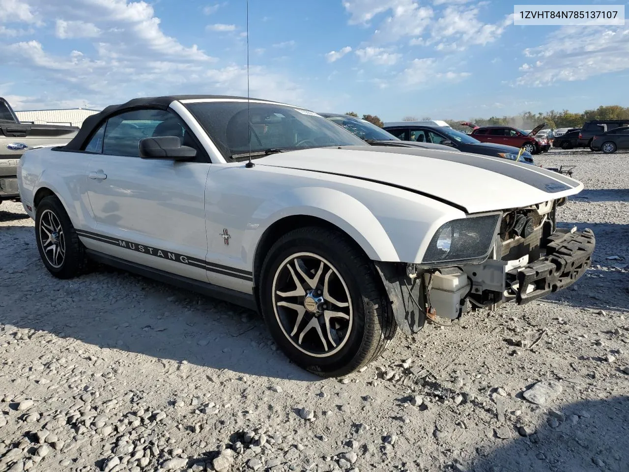 2008 Ford Mustang VIN: 1ZVHT84N785137107 Lot: 77088214