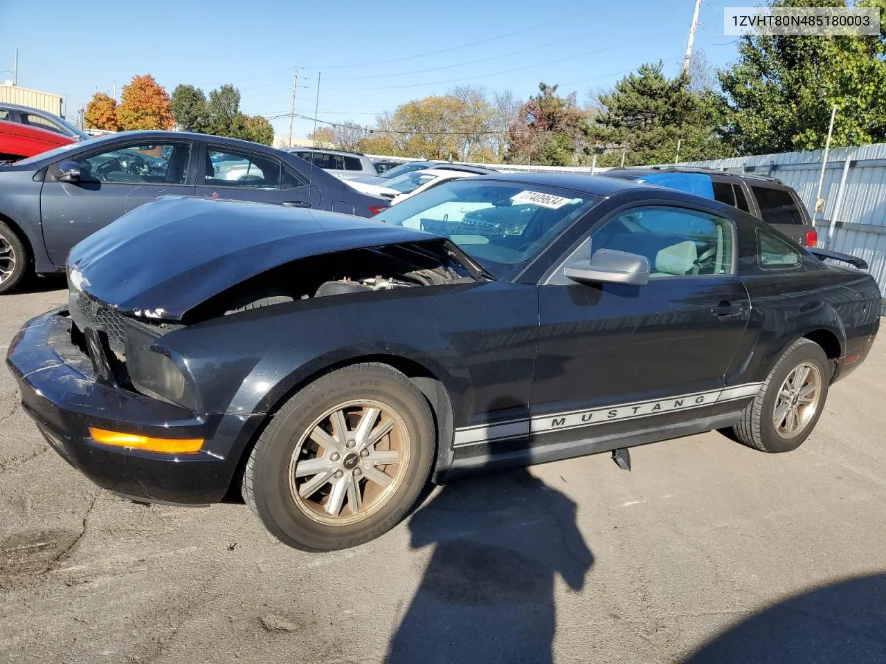 2008 Ford Mustang VIN: 1ZVHT80N485180003 Lot: 77409634