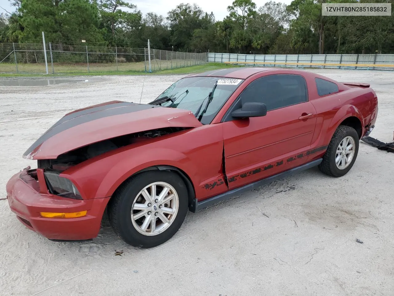 2008 Ford Mustang VIN: 1ZVHT80N285185832 Lot: 77527934